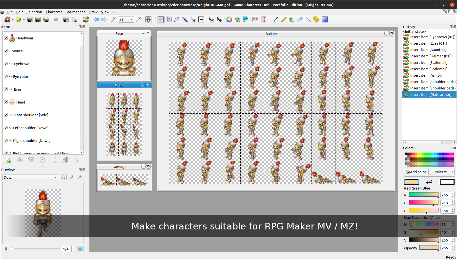 Game Character Hub: Portfolio Edition, RPG Maker